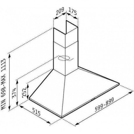 Pyramis Plus Απορροφητήρας Καμινάδα 60cm Inox  065038001