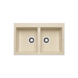 Pyramis Alazia 2B Ένθετος Νεροχύτης από Συνθετικό Γρανίτη Μ79xΠ50cm Ivory 070136911