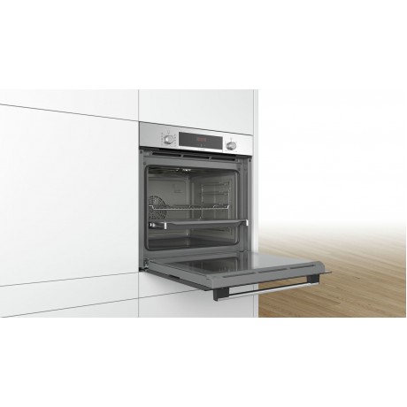 Bosch HBA554ES0 Αυτόνομος Φούρνος EcoClean Τηλεσκοπικός Inox