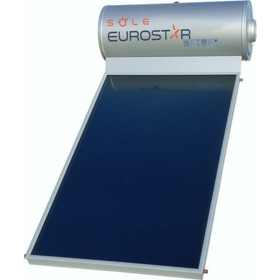 Sole Eurostar 120-1T-200 Γκρι Ηλιακός Θερμοσίφωνας 120 λίτρων Glass Διπλής Ενέργειας με 2τ.μ. Συλλέκτη