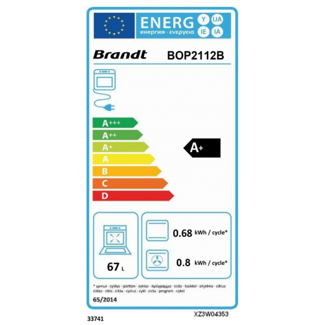 Brandt BOP2112B Αυτόνομος Φούρνος Ατμού με Πυρόλυση