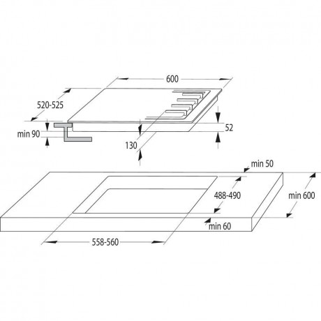 Gorenje GCE691BSC Αυτόνομη Μικτή Εστία Αερίου & Ρεύματος 