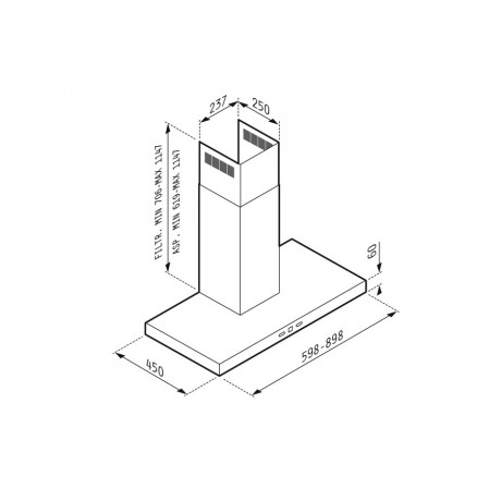 Pyramis Agilo NT Απορροφητήρας Καμινάδα 90cm Inox 065036401