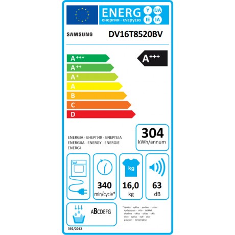 Samsung DV16T8520BV Στεγνωτήριο 16kg A+++ με Αντλία Θερμότητας Black Caviar