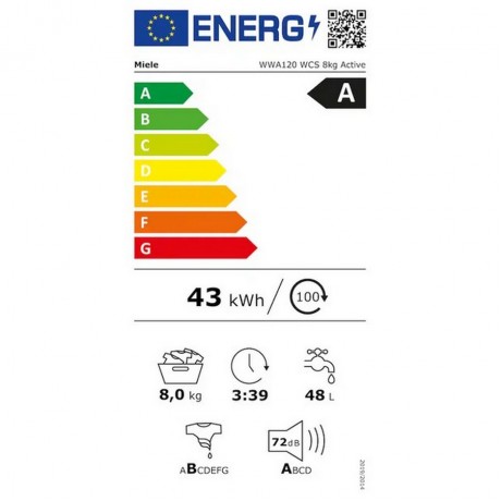 Miele WWA120WCS Πλυντήριο Ρούχων 8kg 1400 Στροφών 12729490