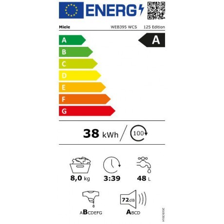 Miele WEB395 WCS 125 Edition Πλυντήριο Ρούχων 8kg Ατμού 1400 Στροφών CapDosing 12491390