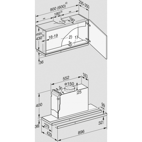 Miele DAS 4931 125 Edition Συρόμενος Απορροφητήρας 90cm Μαύρο Obsidian 12459990 