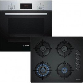 Bosch HBF134ES1 + POH6B6B10 Σετ Εντοιχισμού με Εστίες Υγραερίου 