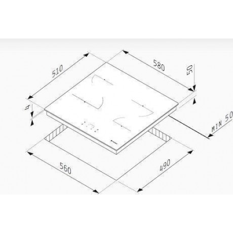 Pyramis PHC62410FMB Κεραμική Εστία Αυτόνομη 58x51εκ. Μαύρο 174020033