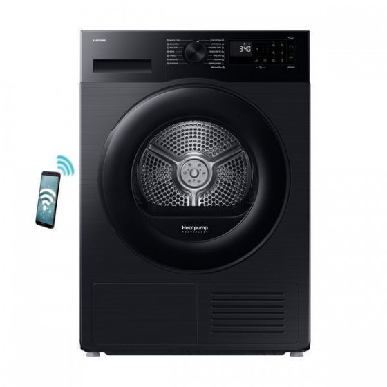 Samsung DV90DG52A0ABLE Στεγνωτήριο 9kg A+++ με Αντλία Θερμότητας Μαύρο