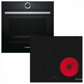 Bosch HBG635BB1 + PKE611BB2E Σετ Εντοιχισμου 71lt A+ Μαύρο