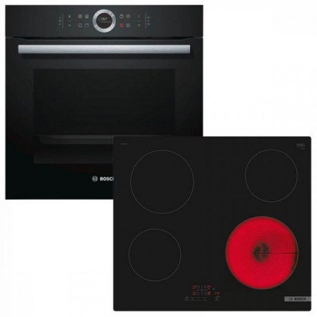 Bosch HBG635BB1 + PKE611BB2E Σετ Εντοιχισμου 71lt A+ Μαύρο