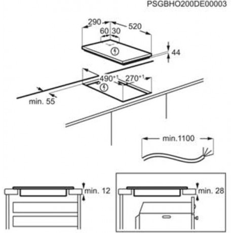 AEG IKB32300CB Domino Επαγωγική Εστία Αυτόνομη με Λειτουργία Κλειδώματος 29x52εκ.