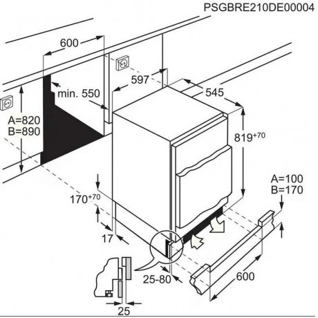 AEG OSF6I82EF Εντοιχιζόμενο Μονόπορτο Ψυγείο 110lt Υ81.9xΠ59.6xΒ54.7εκ. Λευκό 