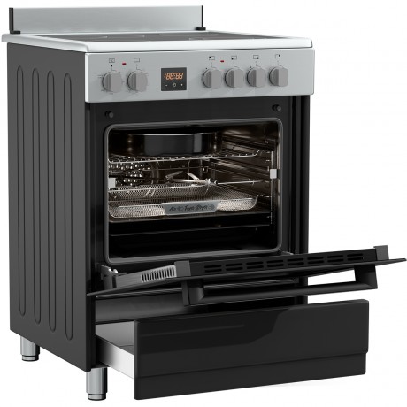Hyundai HCVR24S-6060V/AN Κουζίνα Airfryer με 6 Κεραμικές Ζώνες Ανθρακί + Inox