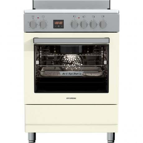 Hyundai HCVR24S-6060V/BZ Κουζίνα Airfryer με 6 Κεραμικές Ζώνες Μπεζ+Inox
