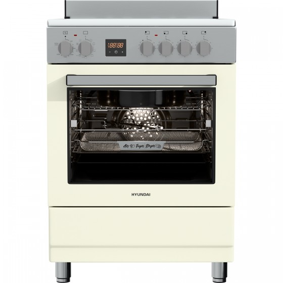 Hyundai HCVR24S-6060V/BZ Κουζίνα Airfryer με 6 Κεραμικές Ζώνες Μπεζ+Inox