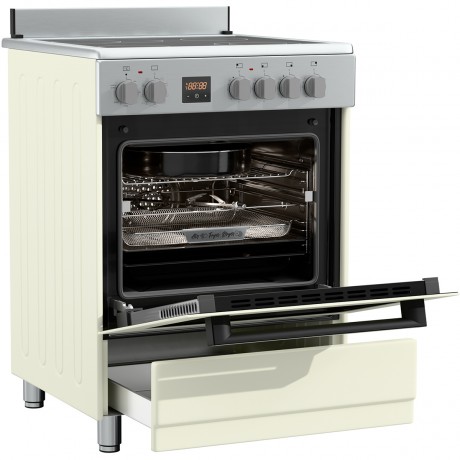 Hyundai HCVR24S-6060V/BZ Κουζίνα Airfryer με 6 Κεραμικές Ζώνες Μπεζ+Inox