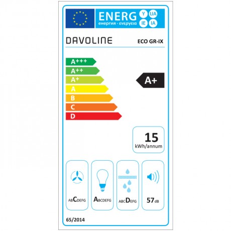Davoline Spot Q Eco Gr-Ix 060 Συρόμενος Απορροφητήρας 60cm Γκρι 801012135