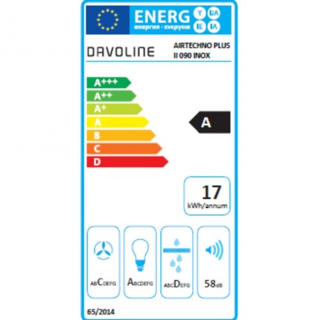 Davoline Airtechno Plus II Απορροφητήρας Καμινάδα 90cm Inox 801012137