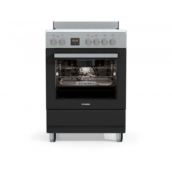 Hyundai HCVR24S-6060V/AN Κουζίνα Airfryer με 6 Κεραμικές Ζώνες Ανθρακί + Inox