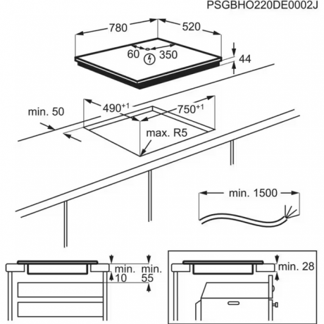 AEG NIR86T08FB Επαγωγική Εστία Αυτόνομη 75x49εκ.
