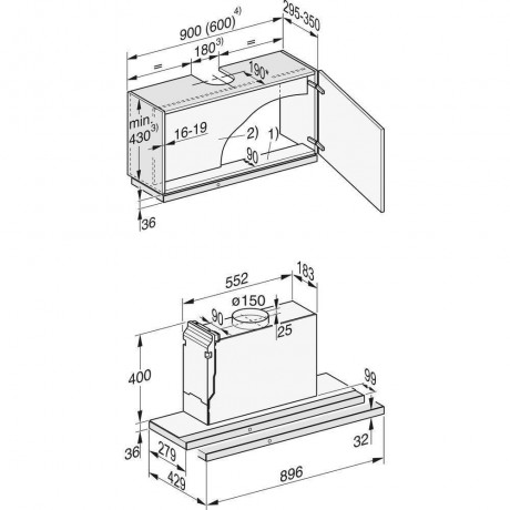 Miele DAS 4930 Συρόμενος Απορροφητήρας 89.6cm Inox