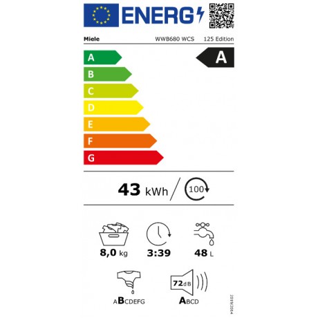 Miele WWB680 WCS 125 Edition Πλυντήριο Ρούχων 8kg με Τεχνολογία Ατμού 1400 Στροφών 12397130