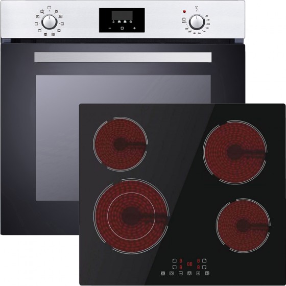 Davoline BXO 7210 + BVC 6005 Σετ Εντοιχισμού 72lt με Κεραμικές Εστίες Π59.4εκ. Inox 801012010 + 801208066