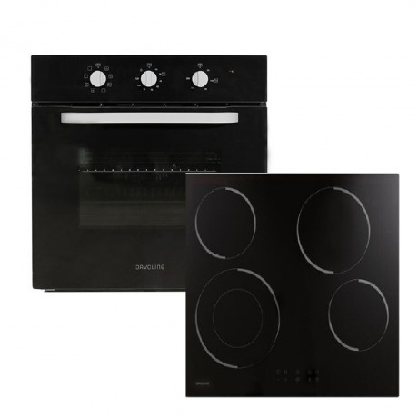 Davoline OHCS 8004 BL Σετ Ενοιχισμού 75lt με Κεραμικές Εστίες Π59.4εκ. Μαύρο 