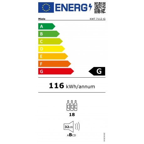 Miele KWT 7112 iG Συντηρητής Κρασιών 18 Φιαλών Obsidian Black