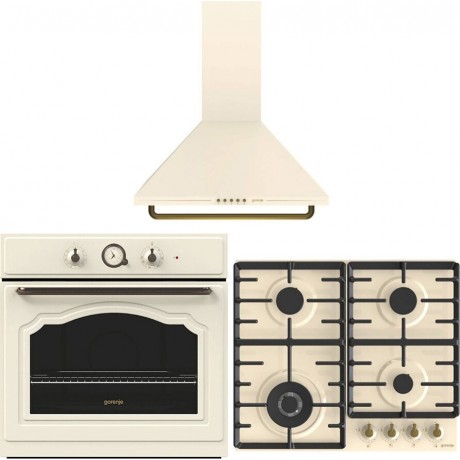 Gorenje BOS67372CLI + GW642CLI + WHC63CLI Εντοιχιζόμενο Σετ Οικιακών Συσκευών Retro Μπεζ 034061801 + 034020801 + 065037601