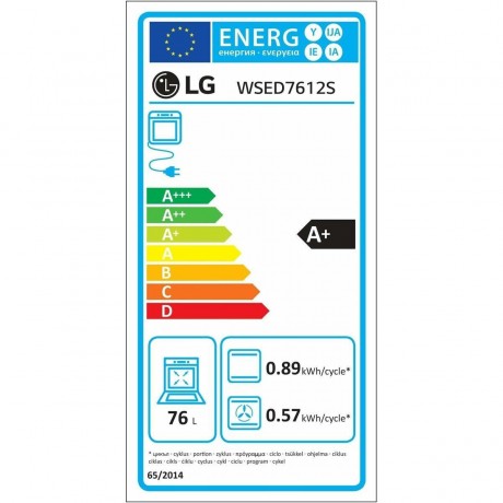 LG WSED7612S Εντοιχιζόμενος Φούρνος Air Fry με Πυρόλυση 76lt Π59.2εκ. Inox A+
