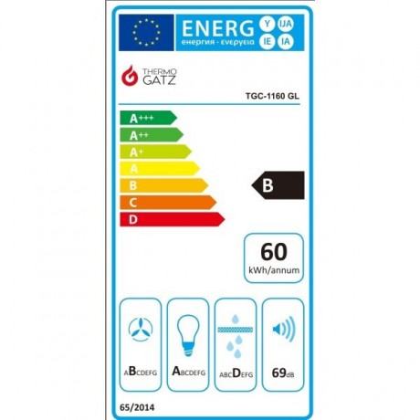 Thermogatz TGC 1160 GL Απορροφητήρας Καμινάδα 60cm Inox 04.400.199