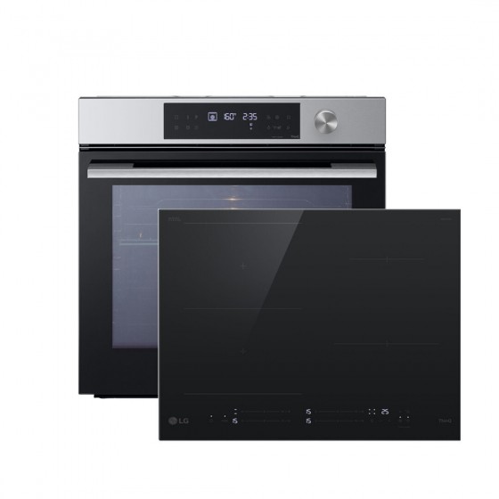 LG WSED7612S + CBIZ2435B Πυρολυτικό Σετ Εντοιχισμού 76lt με Επαγωγικές Εστίες Π59.2εκ. Inox