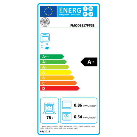Bertazzoni FMOD6 11 7P T G3 Πυρολυτικός Φούρνος 76lt Π59.7εκ. ORO SPECCHIO 