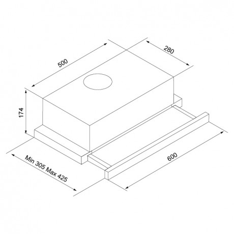 Davoline Delta GR - BL Συρόμενος Απορροφητήρας 60cm Μαύρος