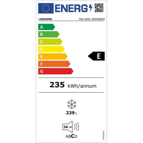Liebherr FNe 5006 Κάθετος Καταψύκτης 239lt NoFrost Λευκό