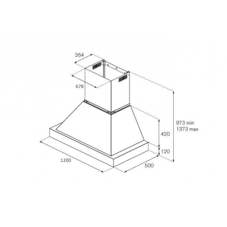 Bertazzoni K120 HER T X + KC48 HER T AV  Απορροφητήρας Καμινάδα 752cm/h 120cm Μπεζ/Inox 