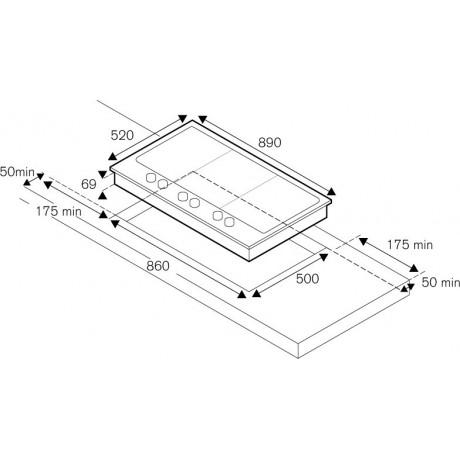 Bertazzoni PM36 3 0GX 89εκ. Aερίου Mε 3 Kαυστήρες + Grill Teppanyaki