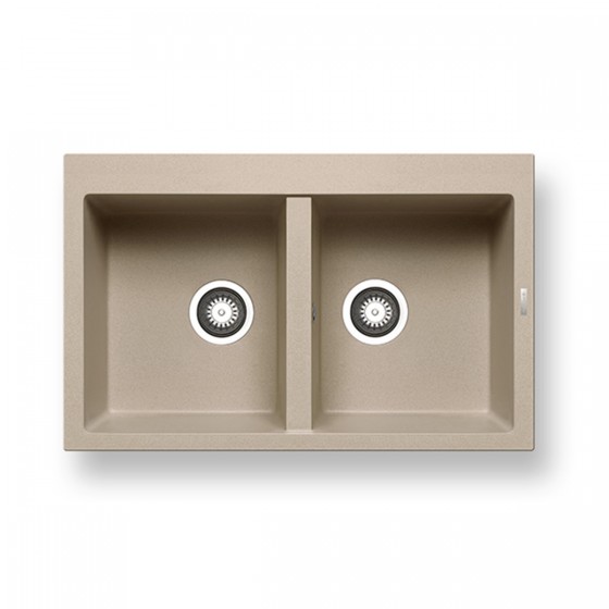 Pyramis Alazia 2B Ένθετος Νεροχύτης 79x50cm Beige 079811111