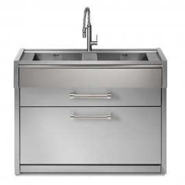 Steel Cucine SWING G12C-L2-SS Μονάδα Διπλού Νεροχύτη 120cm με Δύο Συρτάρια Inox