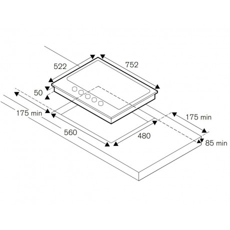 Bertazzoni P75 5C PRO GNE T Εστία Υγραερίου Αυτόνομη 75.5x52.5εκ. Μαύρο 