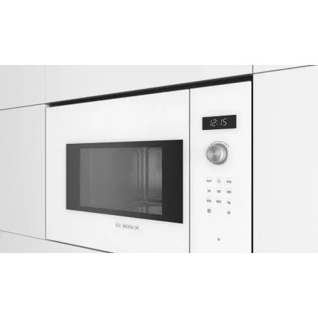 Bosch BFL524MW0 Εντοιχιζόμενος Φούρνος Μικροκυμάτων με Grill 20lt, Λευκός