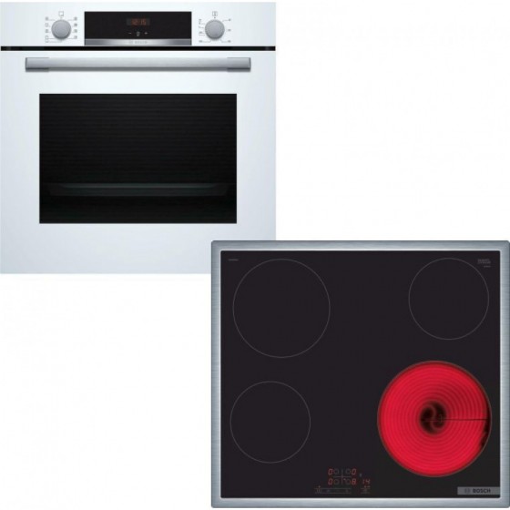 Bosch HBA534BW3 + PKE645BB2E Σετ Εντοιχισμού 71lt A+ Λευκό