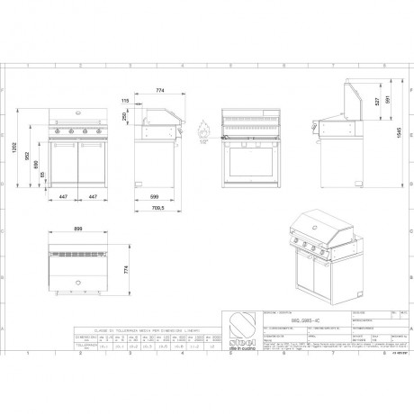 Steel Cucine SWING G9BS-4C-SS Ψησταριά Υγραερίου με 4 Εστίες 25kW Π90εκ. Inox 8057628400837 