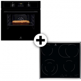 Electrolux EOF3H50BK + EHF6346XOK Σετ Εντοιχισμού Φούρνος και Εστία Μαύρο