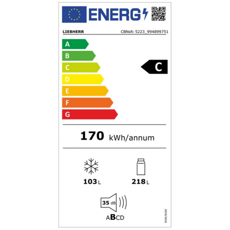 Liebherr CBNsfc 5223 Plus BioFresh Ψυγειοκαταψύκτης 321lt NoFrost Υ185.5xΠ59.7xΒ67.5εκ. Inox 