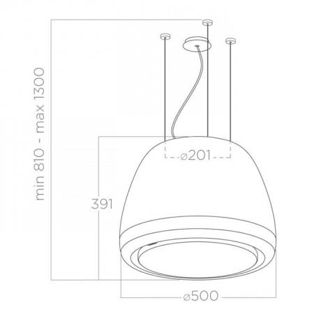 Elica Edith ROCK/F/50 Απορροφητήρας Νησίδα Ανακύκλωσης 50cm Μαύρος PRF0098361