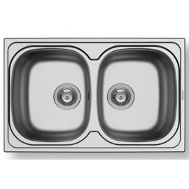 Pyramis Alea 2B Ένθετος Νεροχύτης Inox Σαγρέ Μ79xΠ50cm 107155301	
